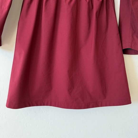 Uniqlo Cranberry Red Waterproof Long Line Hooded Windbreaker Extra Small - Picture 8 of 12